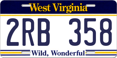 WV license plate 2RB358