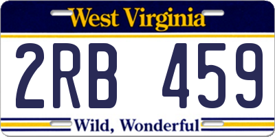 WV license plate 2RB459
