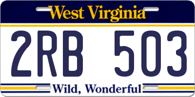 WV license plate 2RB503