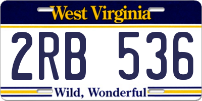 WV license plate 2RB536