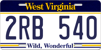 WV license plate 2RB540