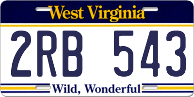 WV license plate 2RB543