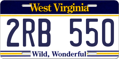 WV license plate 2RB550