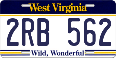 WV license plate 2RB562