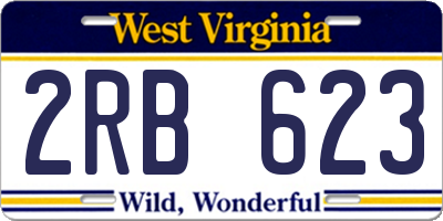 WV license plate 2RB623