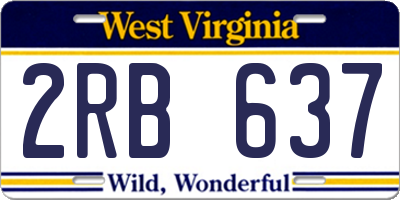 WV license plate 2RB637