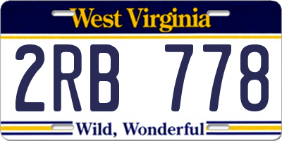 WV license plate 2RB778