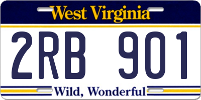 WV license plate 2RB901
