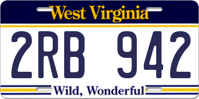 WV license plate 2RB942