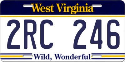 WV license plate 2RC246