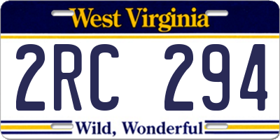 WV license plate 2RC294