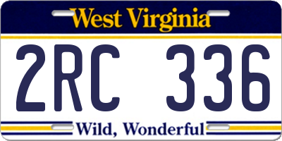 WV license plate 2RC336