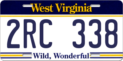 WV license plate 2RC338