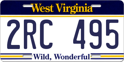 WV license plate 2RC495