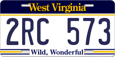 WV license plate 2RC573