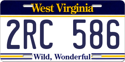 WV license plate 2RC586