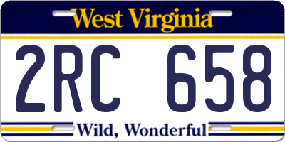 WV license plate 2RC658