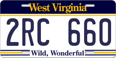 WV license plate 2RC660