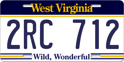 WV license plate 2RC712