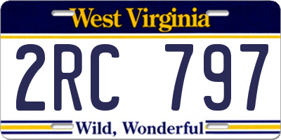 WV license plate 2RC797