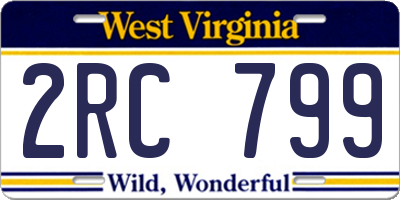 WV license plate 2RC799