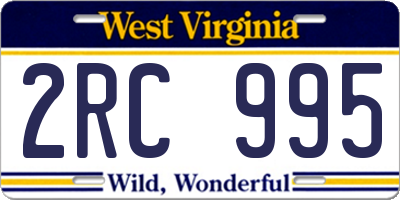 WV license plate 2RC995