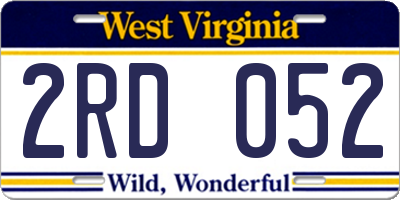 WV license plate 2RD052