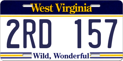 WV license plate 2RD157