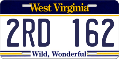 WV license plate 2RD162