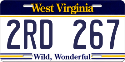 WV license plate 2RD267