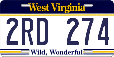 WV license plate 2RD274