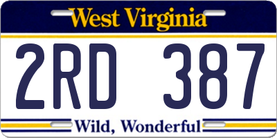 WV license plate 2RD387