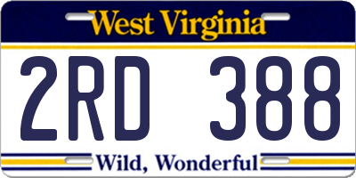 WV license plate 2RD388