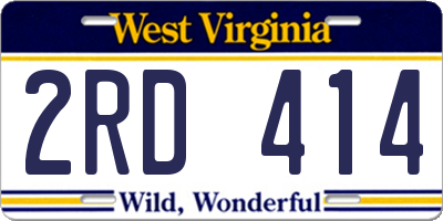 WV license plate 2RD414