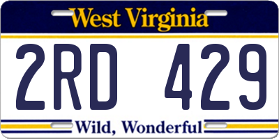 WV license plate 2RD429
