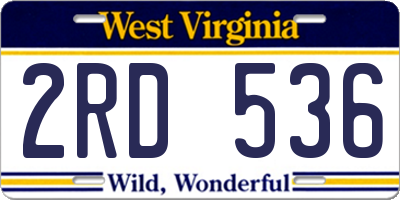 WV license plate 2RD536