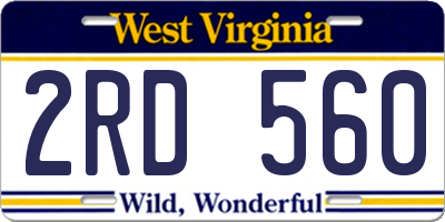 WV license plate 2RD560