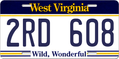 WV license plate 2RD608