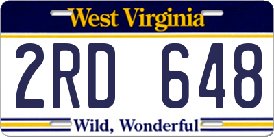 WV license plate 2RD648
