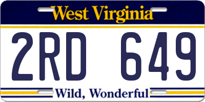 WV license plate 2RD649