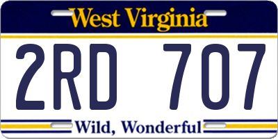 WV license plate 2RD707