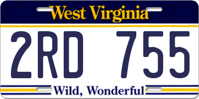 WV license plate 2RD755