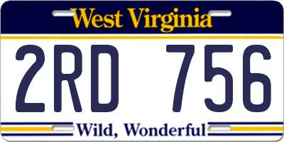 WV license plate 2RD756