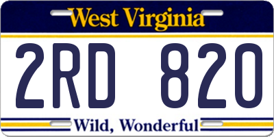 WV license plate 2RD820