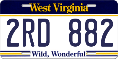 WV license plate 2RD882