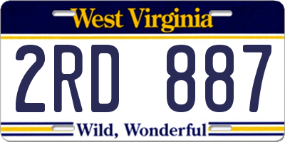 WV license plate 2RD887