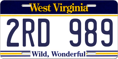 WV license plate 2RD989
