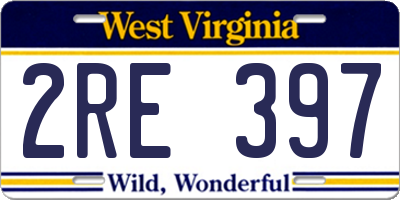 WV license plate 2RE397