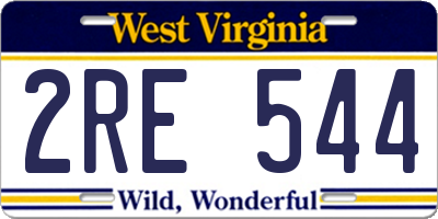 WV license plate 2RE544
