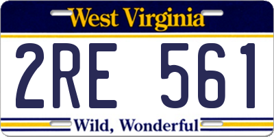 WV license plate 2RE561